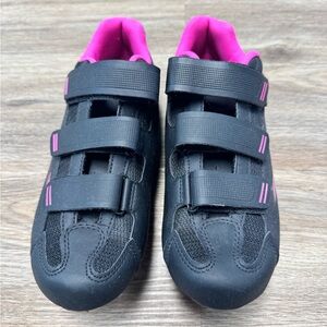 Tommaso Black and Pink Women's Cycling Shoes